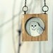winter owl wooden frame necklace- unique woodland necklace