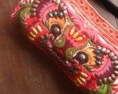 black friday Ethnic colorful purse // Tribal // embroidery // needlework // flower // colorful // tassel // cross body
