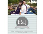 Save the Date - Monogram Ribbon