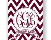Texas A&M Aggies Personalized iPhone Case, Cover, Shell - Chevron Monogram Banner