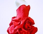 Bustier Flower Dress Hot Chili Red