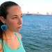 Lace Earrings - Aqua and Cobalt Blue Ombre Heart Hand Painted  - Customizable Colors - Lace Fashion