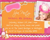 Spa Birthday Invitation - Printable Photo Card Custom Il_170x135