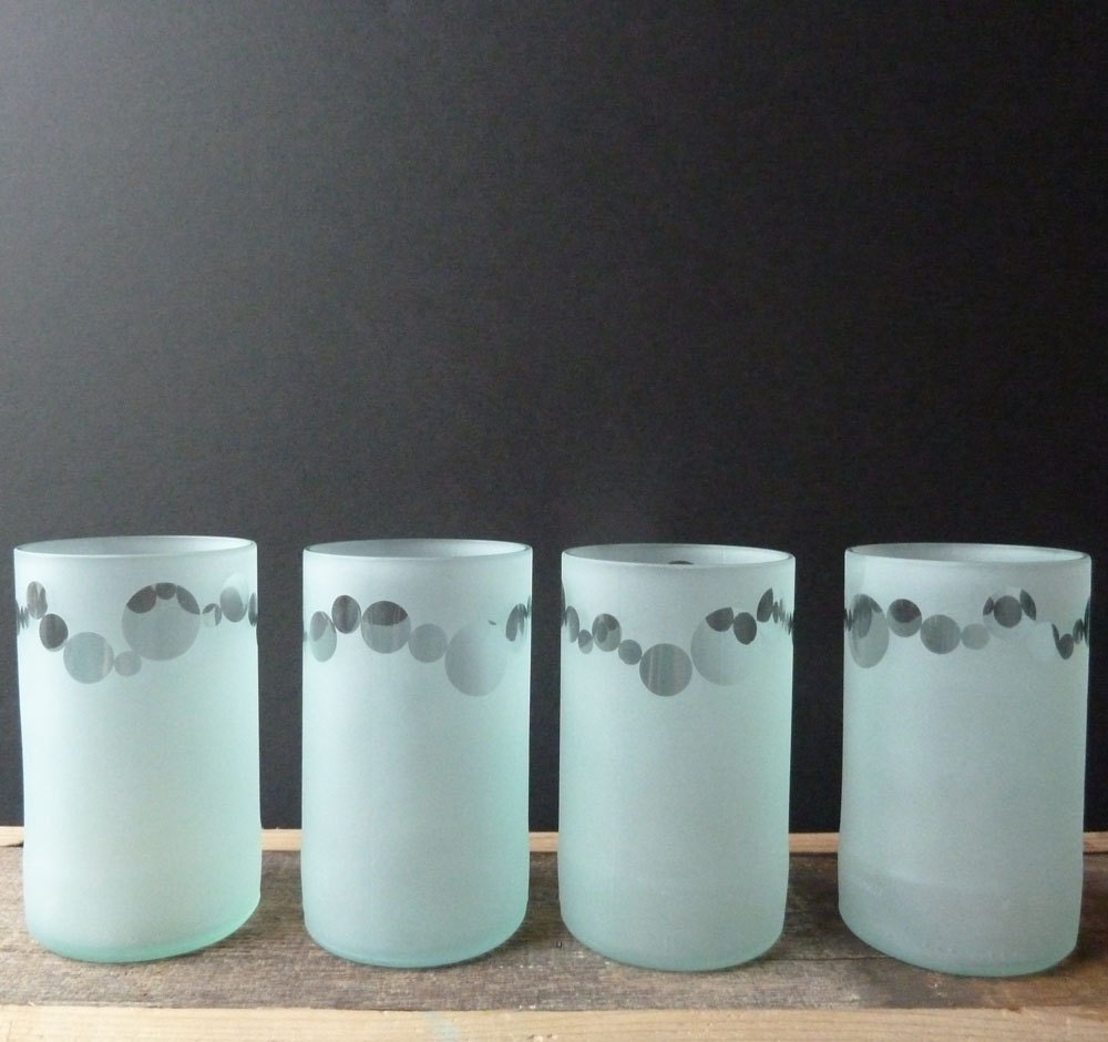 Recycled Bottle Drinking Glasses - Bubbles Juice