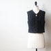 VERSACE Vintage Vest Ivory Black Vest Gold Medusa Button Women Top