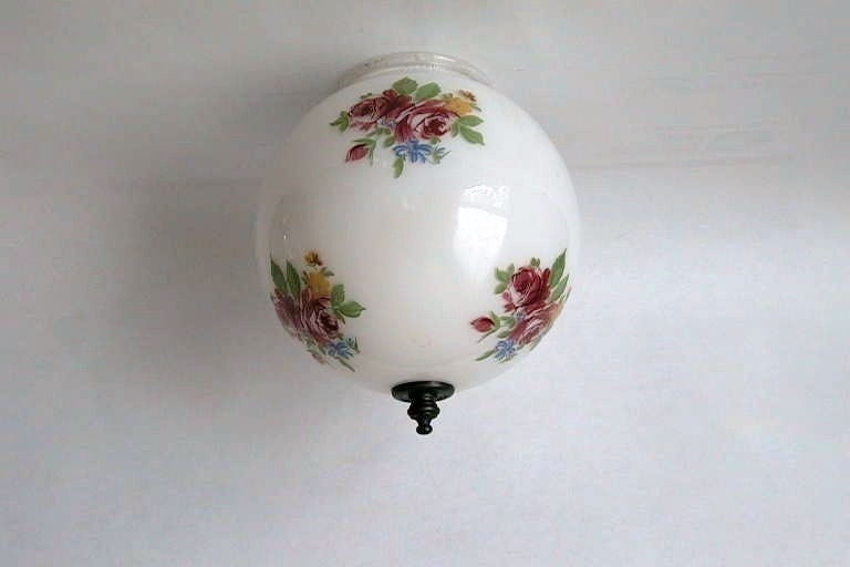 Gone with the Wind WALL Mount HANGING Light Fixture / WHITE Globe w/ Romantic Roses by Sarama
