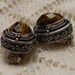 Vintage Ornate Sterling Silver Tiger Eye Earrings by Lori Bonn