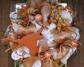 Deco Mesh UNIVERSITY of TEXAS LONGHORNS Wreath