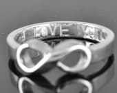 ON SALE, infinity ring, knot ring, sterling silver ring,best friend ring, promise ring,personalized ring,sisters ring
