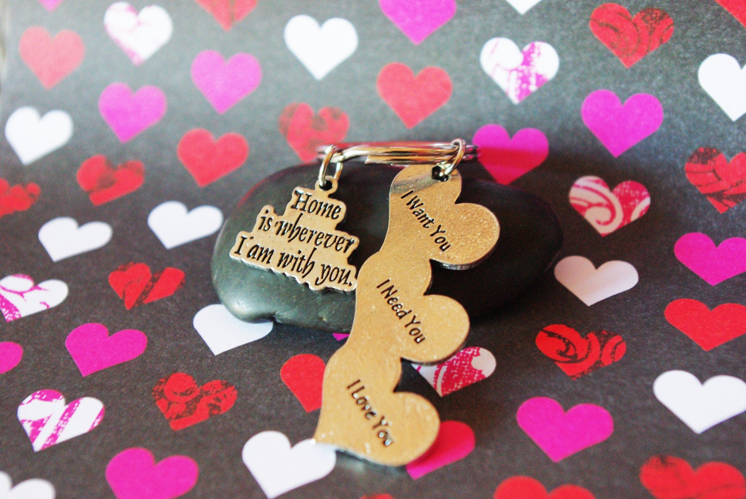 Hope is Wherever I am With You and I Want You I Need You I Love You Keychain