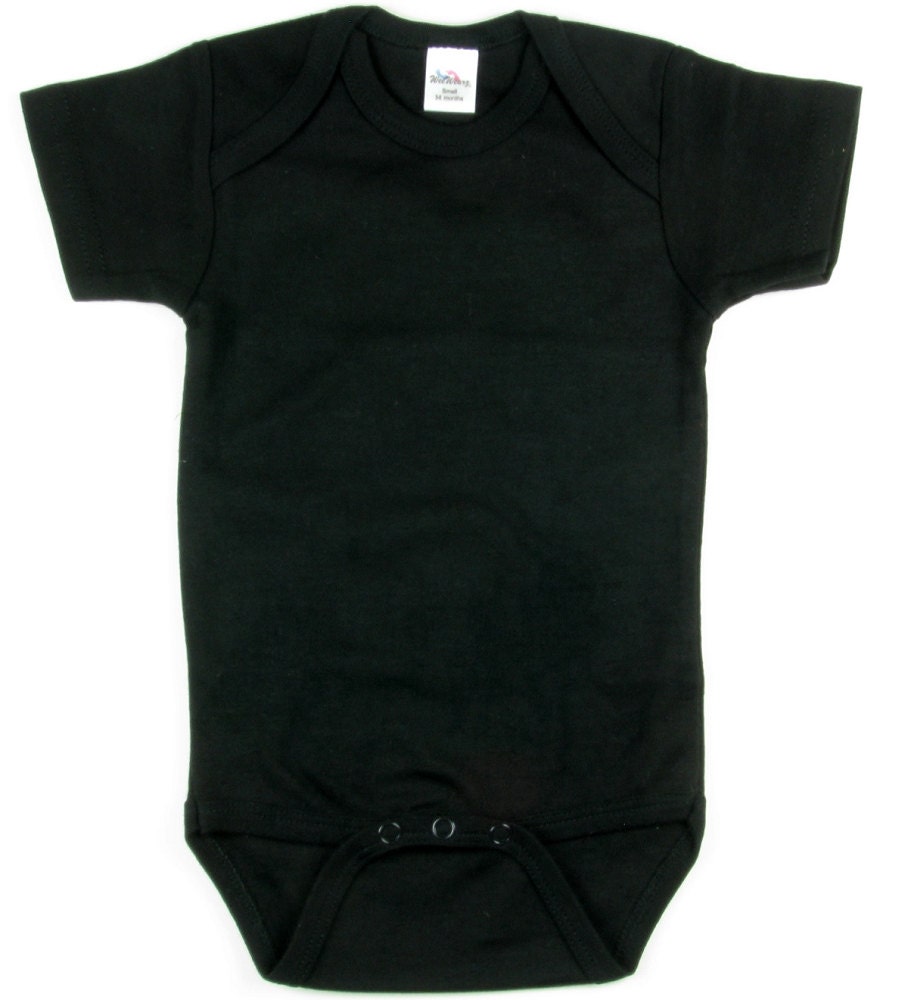 Items similar to Baby Blank Onesie - Black - Short Sleeve ...