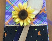 Set of 2 - Halloween Dish Towels, Tea Towels, Halloween Moons