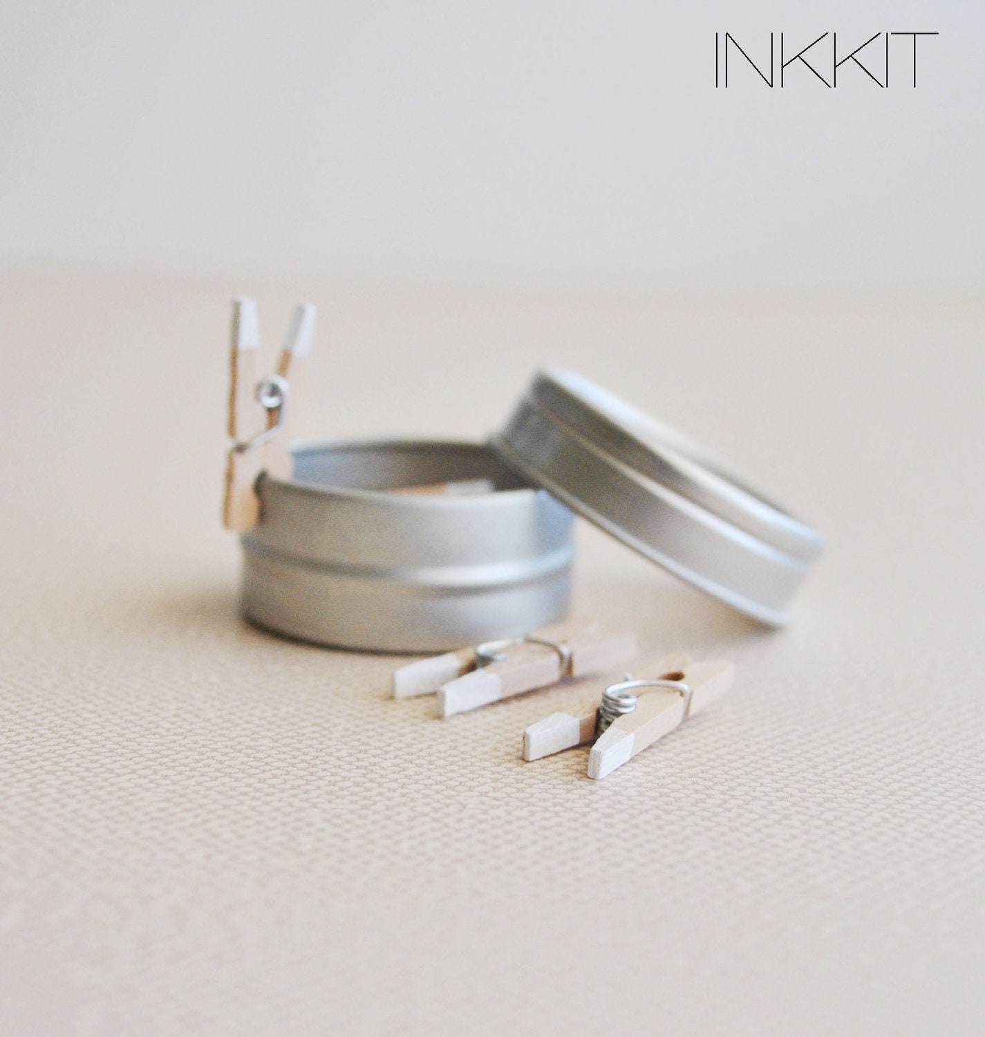 mini clothes pins white dipped (10 clothespins)