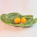 Mid Century Dish Green Leaf Plate Bowl Keys Phone Jewelry Office Storage Housewares Decor California Pottery Fall Leaf Autumn