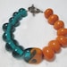 Color Block Bracelet in Orange and Turquoise