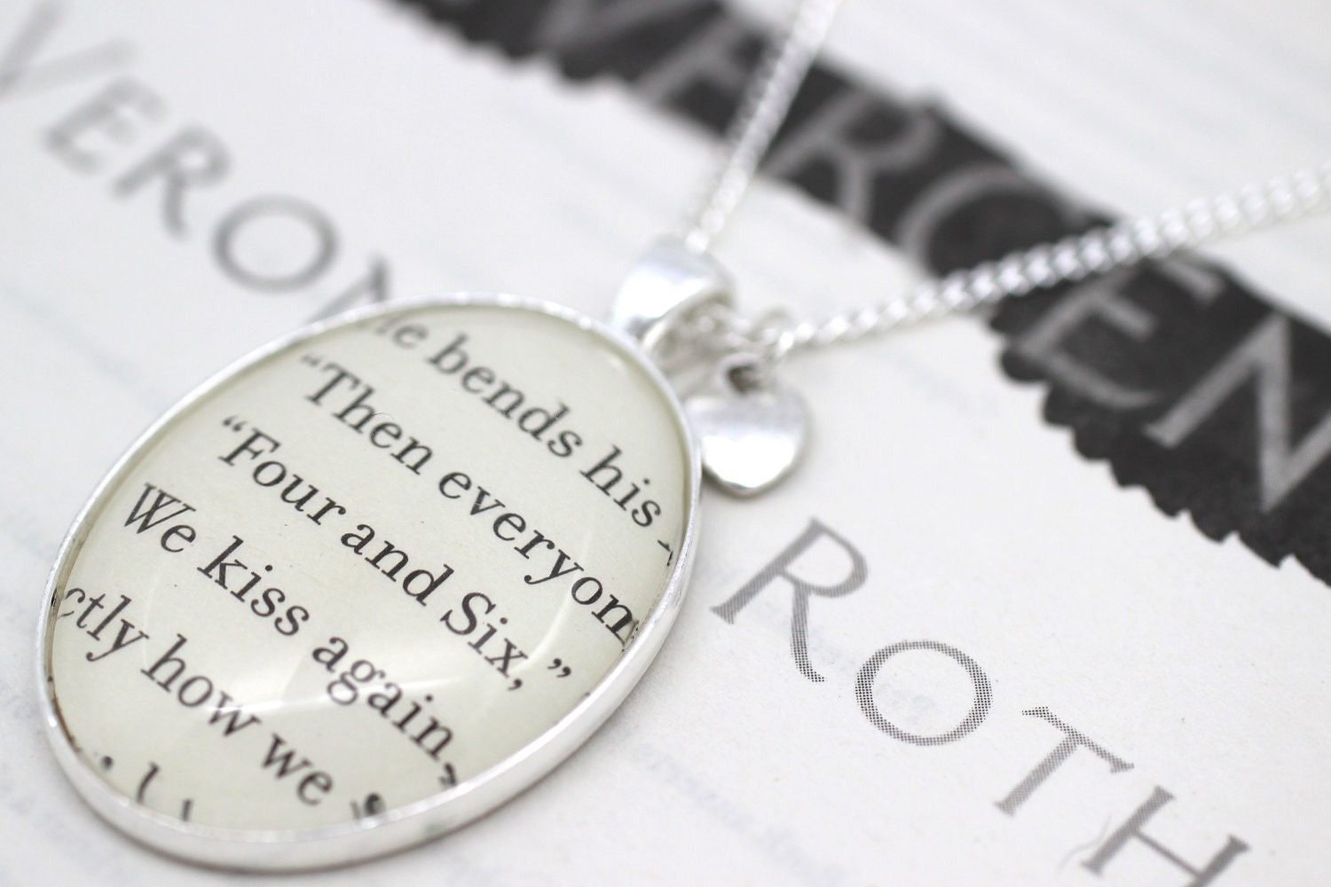 Divergent 'Four and Six' Book Page Necklace