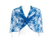 Petrol blue lace shawl (4 options- shawl, shrug, twist and scarf) romantic clothing, bridesmaid gift, feminine bolero