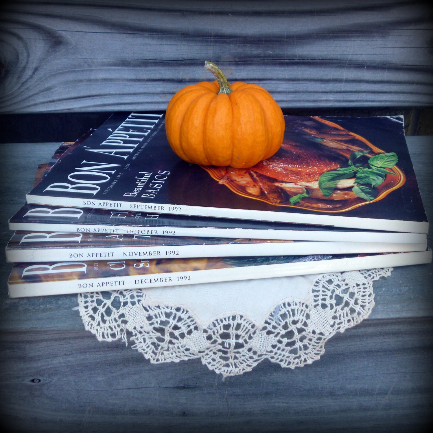 Vintage GOURMET Magazine Lot September October November December 1992 Thanksgiving Christmas