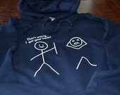 I got your back geek hoodie hooded sweatshirt funny nerdy stick drawing humor navy blue geekery unisex s-3xl