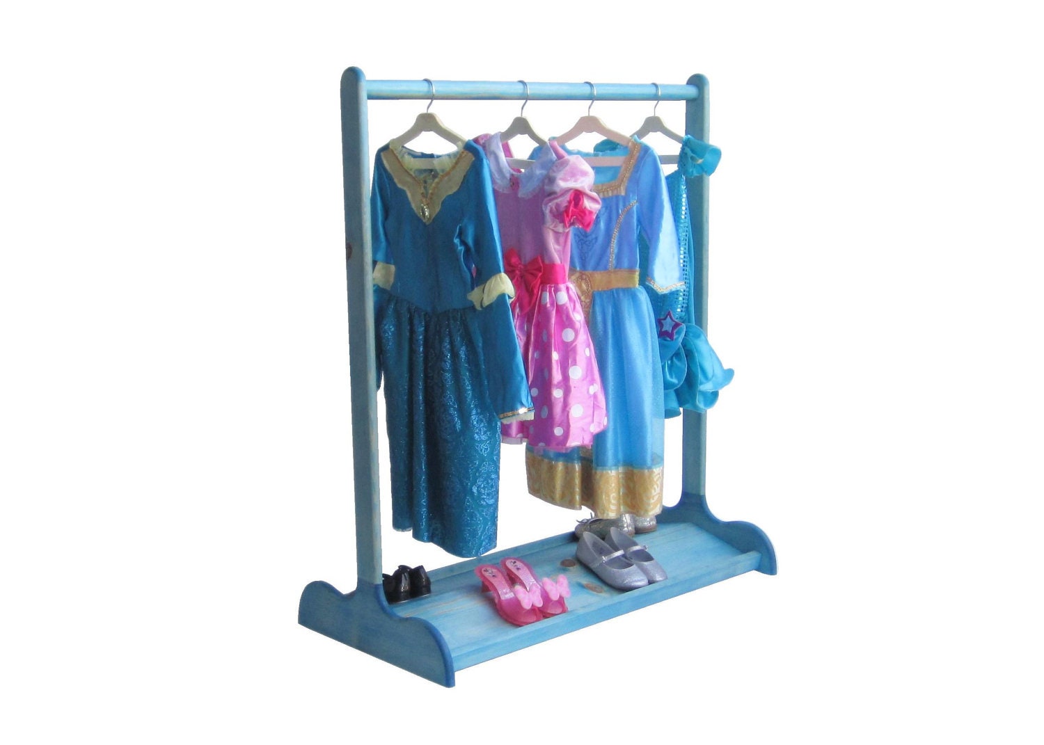 DRESS UP STAND for Kids / Double-Sided Shoe Rack / Sapphire Blue / Other Colors Available