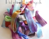 20 Tie Dye Satin Elastic Hair Ties   Hand Dyed  Pistachio Hair Goods