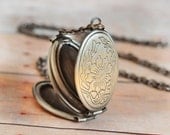 Locket Silver Locket Jewelry Gift Four Photo Folding Jewelry Antique Locket Necklace Graduation Gift Family