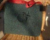 Christmas  tote bag or purse  made from recycled felted wool sweaters