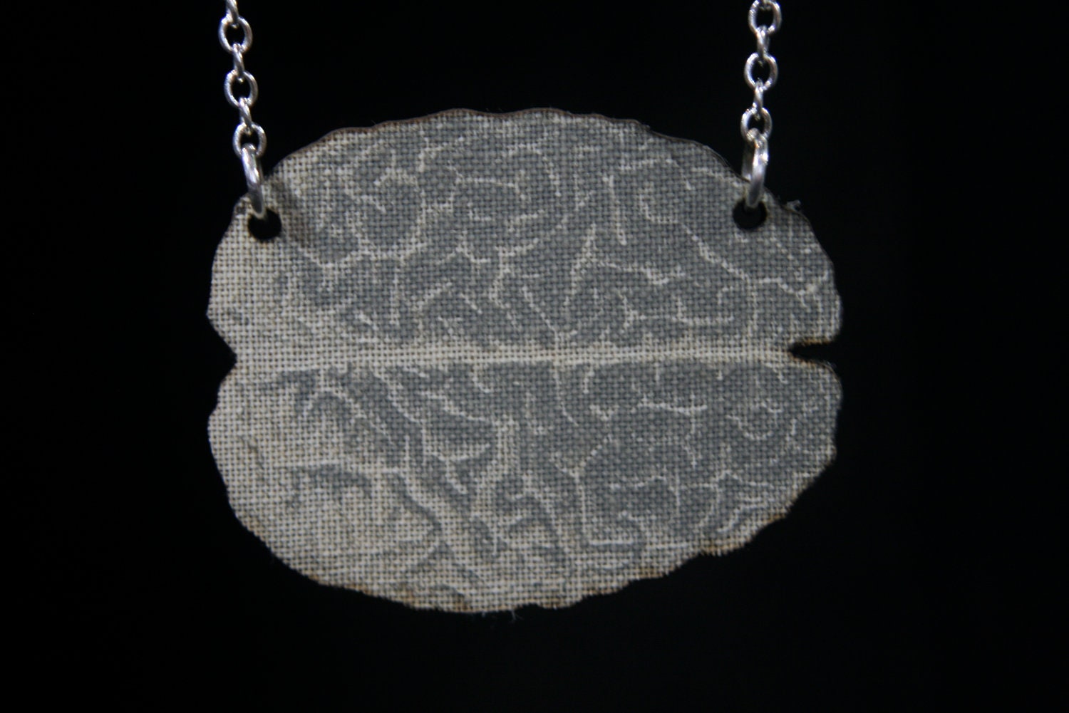 Brain -- laser cut book cover necklace -- geekery