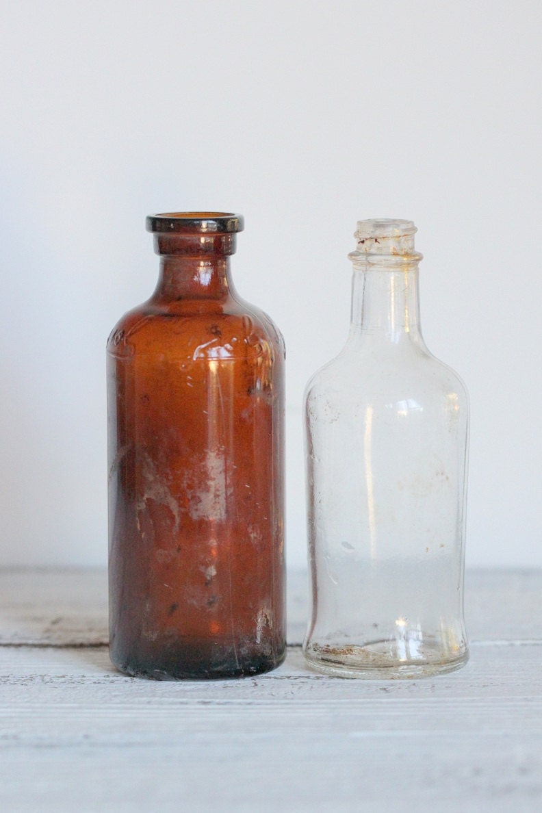 Vintage Glass Bottles Instant Collection Medical Apothecary Primitive