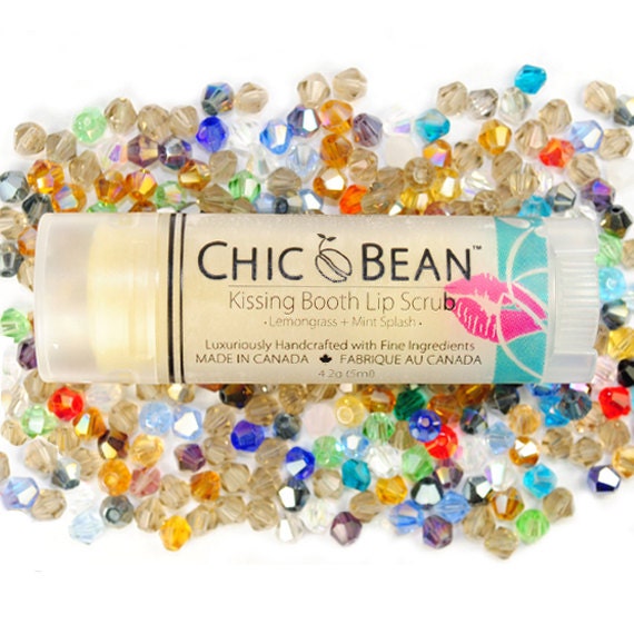 CHIC Bean Kissing Booth Lip Scrub ( - Lemongrass & Mint Splash - ) with USDA Certified Organic Cane Sugar