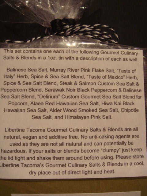 Set of 12 Individual 1oz Food Safe Tins of Gourmet Culinary Salts & Exotic Peppercorn Blends