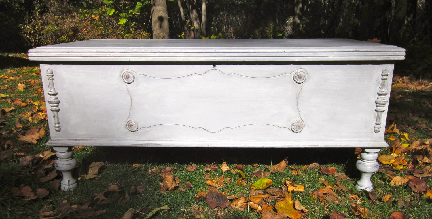 Vintage Storage Chest Cedar Chalk Painted by OverboardStudio