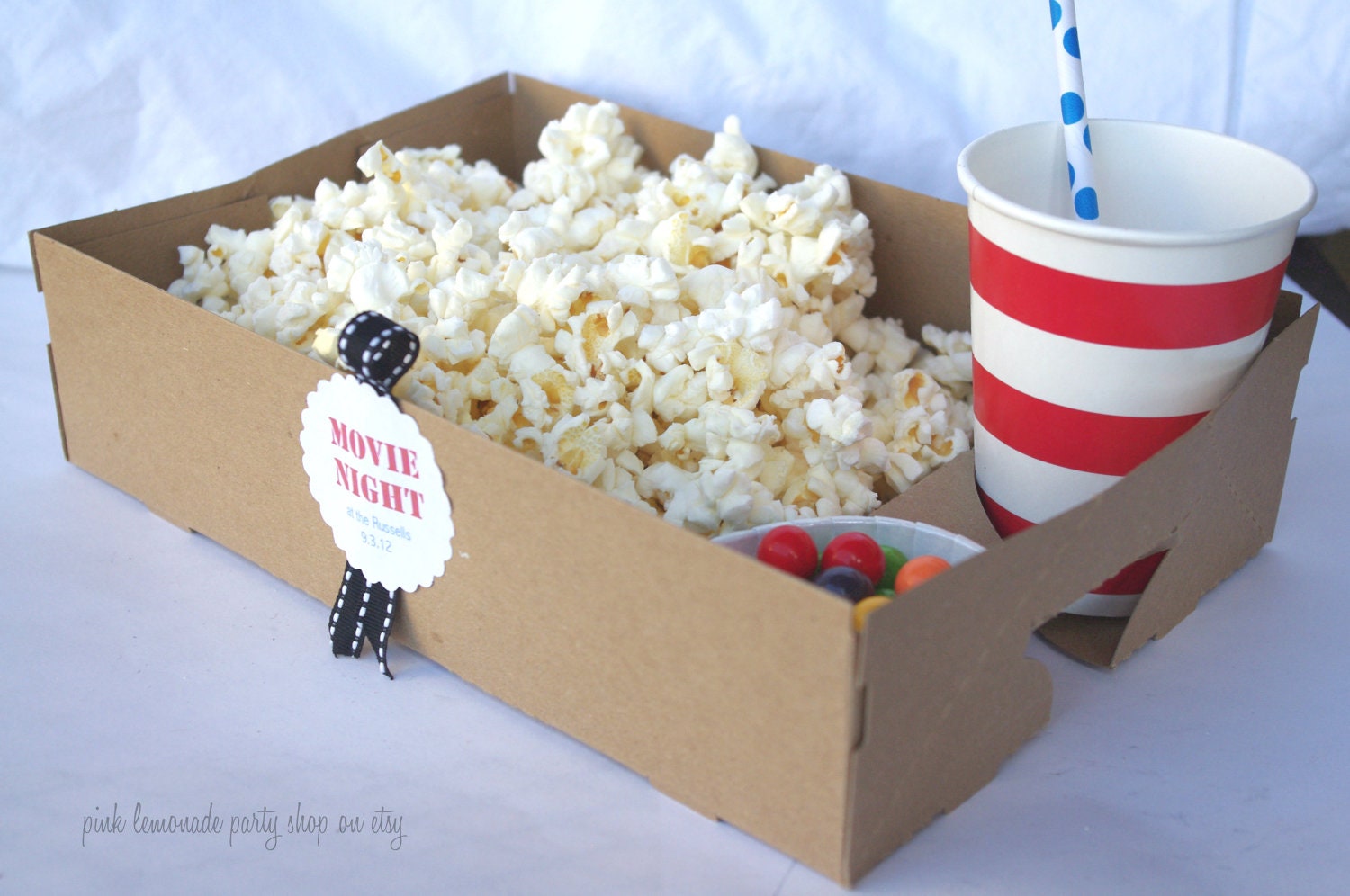 FooD TRaY with DRinK HoLDERS--set of 10-Brown Kraft-MoViE NIght--Parties--Superbowl-PicNics--add labels,ribbon Il_170x135