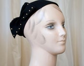 1940's Hat // New York Creation Studded Bow Side Tilt Hat