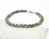 Sterling Silver Chain Bracelet - Oxidized Handmade Chain Jewelry - CharleneSevier