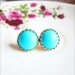 Turquoise Earrings Stud Gold Post Earrings - Oshone Ocean