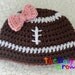 SALE Crochet Baby Hat - Baby Girl Football Hat - Baby Girl Football Hat - 0-3, 3-6 months