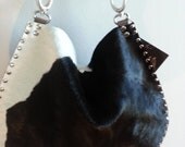 Medium Calf Skin Handmade Leather Handbag with Swarovski Crystal Contrast Shoulder Strap