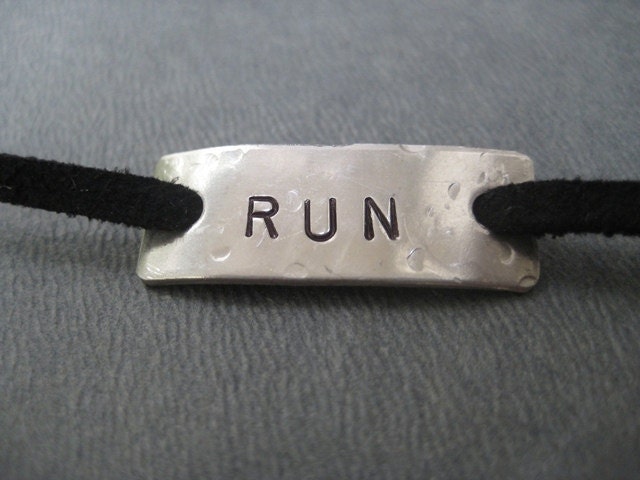 RUN Wrap Bracelet - Running Jewelry - Unisex Running Gift -  Nickel Silver Pendant on 3 feet of Micro Fiber Suede - Cross Country - Runners