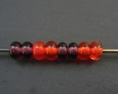 Red white and blue. Handmade Lampwork spacer bead set SRA CPteam FHFTeam