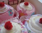 Baby Girl Onsie, Bib, Socks and Washcloth Adorable 9 Piece Cupcake Set