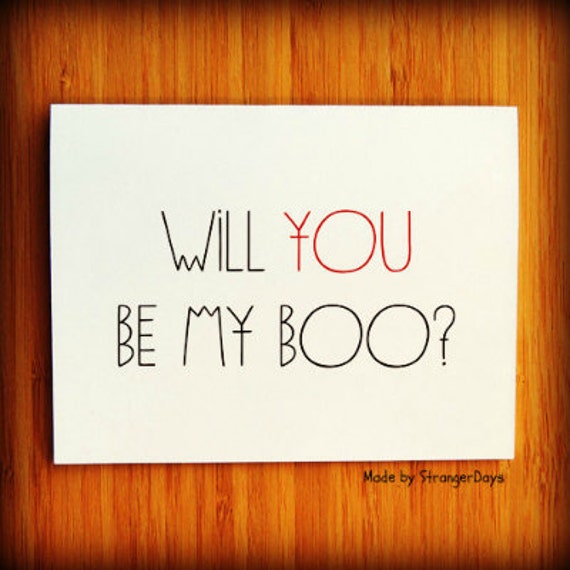 Halloween Card. Will you be my boo. Happy Halloween. Holidays