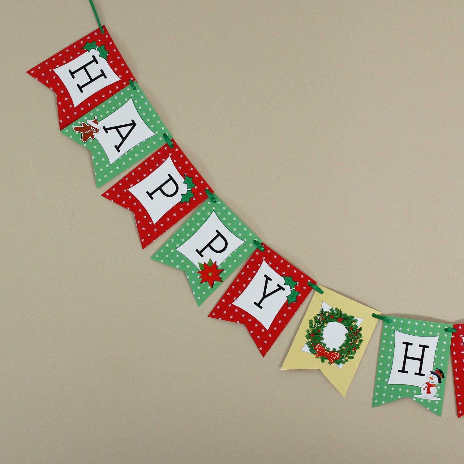 items-similar-to-diy-printable-happy-holidays-banner-pennant-bunting