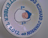 decorative personalized hand painted baby first keepsake birthday keepsake plate bowl elmo
