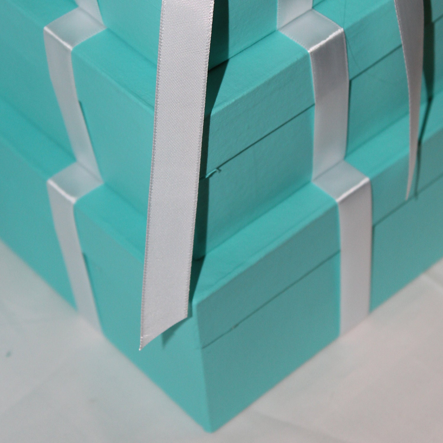 Baby Shower Centerpieces - Tiffany Co. Inspired Box - Tiffany Blue and White