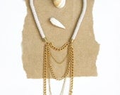 Rope Necklace with Gold Multi-Chain Detail