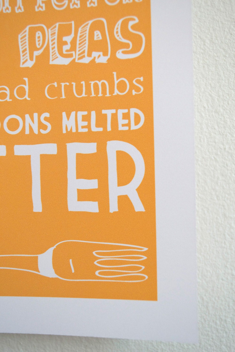 5x7 Kitchen Art Print of Baked Mac & Cheese Recipe with Handlettering