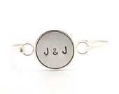 Personalized initial handstamped bracelet - bangel bracelet, name bracelet, custom initial bracelet