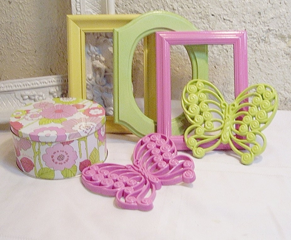 Vintage Orante Frame Collection Princess Nursery Decor Scatter Frames  Homco Butterflies Spring Colors
