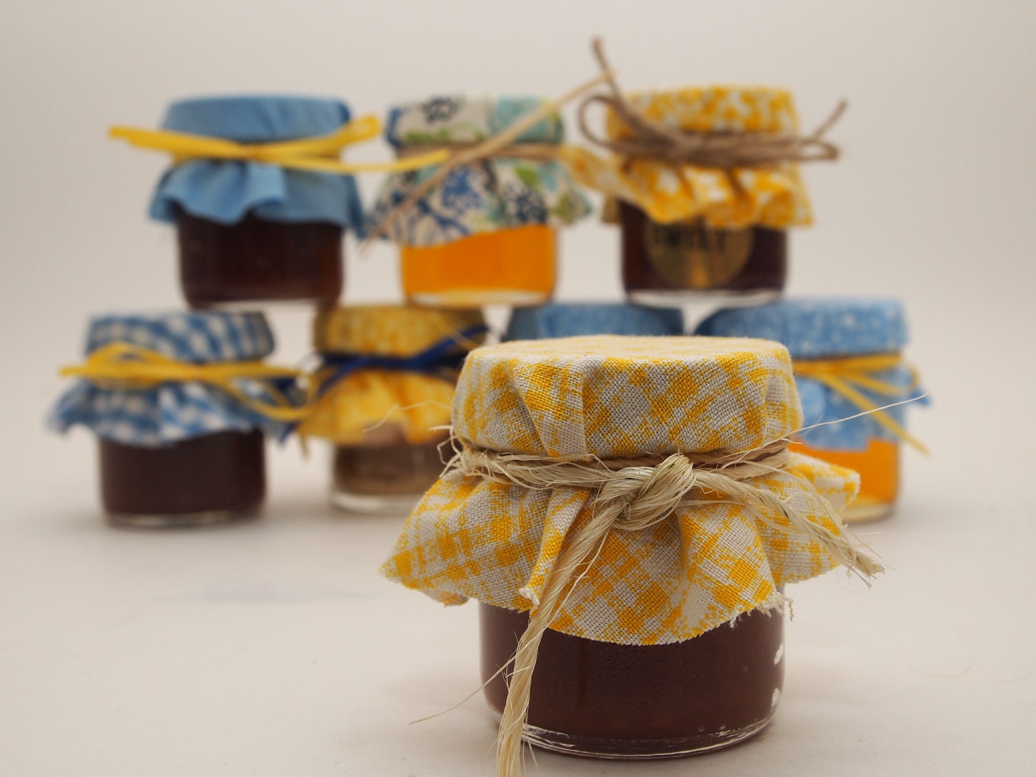 50 Yellow and Blue Wedding Favors Mini Mason Jars Il_170x135